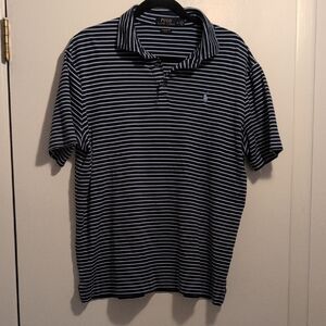 Polo by Ralph Lauren Men's Black and White Striped Polo